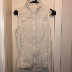 White reflective lulu lemon zip-up vest